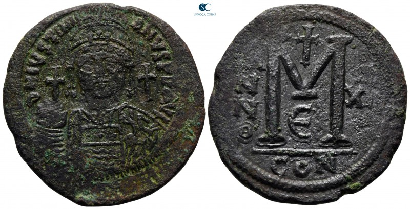 Justinian I AD 527-565. Constantinople
Follis Æ

39 mm., 20,80 g.

very fin...