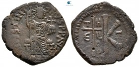 Justinian I AD 527-565. Theoupolis (Antioch). Half follis Æ