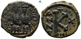 Justin II and Sophia AD 565-578. Nikomedia. Half follis Æ