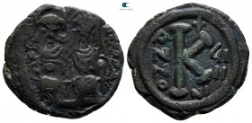 Justin II and Sophia AD 565-578. Nikomedia. Half follis Æ
