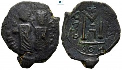 Phocas, with Leontia AD 602-610. contemporary imitation. Constantinople. Follis Æ