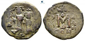 Heraclius & H.Constantine & Martina AD 610-641. Constantinople. Follis Æ