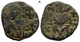 Constantine V Copronymus, with Leo IV AD 741-775. Constantinople. Follis Æ