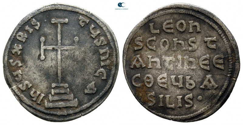 Leo IV the Khazar, with Constantine VI AD 775-780. Constantinople
Miliaresion A...