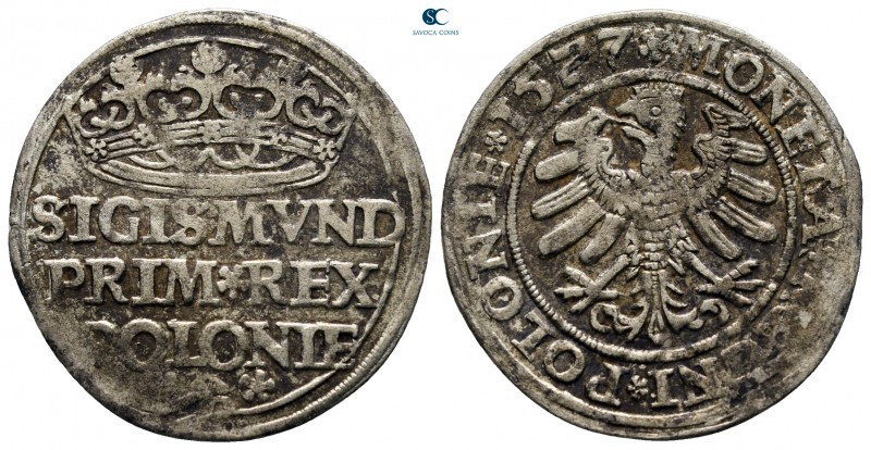 Poland. Sigismund I AD 1506-1548.
Groschen 1527

25 mm., 1,92 g.

very fine
