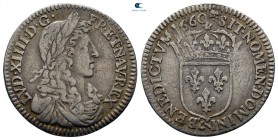 France. Louis XIV 'the Sun King' AD 1643-1715. 1/12 Ecu AR 1660