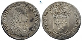 France. Louis XIV 'the Sun King' AD 1643-1715. 1/12 Ecu AR 1644