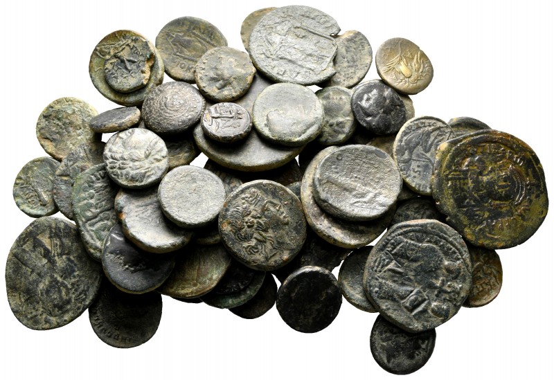 Lot of ca. 55 ancient bronze coins / SOLD AS SEEN, NO RETURN!

nearly very fin...