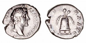 Antonino Pío
Denario. AR. Roma. (138-161). R/ANNONA AVG. Modio con dos mazorcas. 3.65g. RIC.62a. (MBC-).