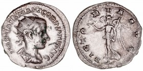 Gordiano III
Antoniniano. AR. (238-244). R/VICTORIA AVG. 3.82g. RIC.5. Puntitos de verdín. (MBC-).