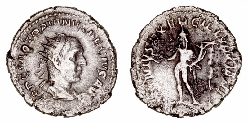 Trajano Decio
Antoniniano. AR. (249-251). R/GENIVS EXERC. (ILLVRICIANI). 3.91g....
