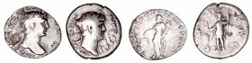 Lotes de Conjunto
Denario. AR. Lote de 2 monedas. Trajano y Adriano. (BC a BC-).