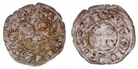 Corona Castellano Leonesa
Alfonso I de Aragón
Dinero. VE. Toledo. Ley. +TOLLE·TA. 0.83g. AB.23 vte. Escasa. BC-/BC.