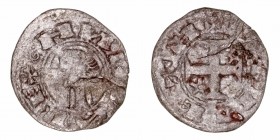 Corona Castellano Leonesa
Alfonso I de Aragón
Dinero. VE. Toledo. A/Busto a izq. y ley. oANFVS REX. 0.75g. AB.25.1 vte. Ligera grieta. (BC).