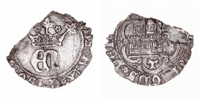 Corona Castellano Leonesa
Enrique IV
1/2 Real. AR. Toledo. Con T bajo el castillo. 0.94g. AB.702. Falta parte de moneda. Escasa. (BC).