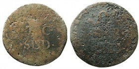 Fernando VII
8 Reales. AE. Tierras Calientes. 1813. 28.54g. (Cal.655). Muy escasa. (BC-/RC).