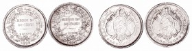 Bolivia
50 Centavos. AR. Lote de 2 monedas. 1894 y 1898. KM.161.5. MBC.