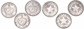 Cuba
Peso. AR. 1932. Lote de 3 monedas. KM.15.2. MBC.