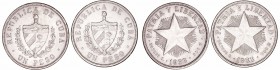 Cuba
Peso. AR. 1933. Lote de 2 monedas. KM.15.2. MBC.