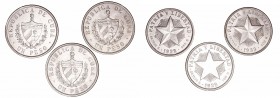 Cuba
Peso. AR. 1933. Lote de 3 monedas. KM.15.2. MBC+.