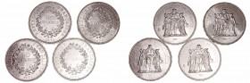 Francia
50 Francos. AR. Lote de 4 monedas. 1974, 1976, 1978 y 1979. KM.941.1. EBC+ a MBC+.