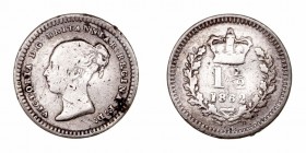 Gran Bretaña Victoria
1 1/2 Pence. AR. 1862. 0.67g. KM.728. BC.