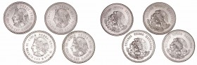 Méjico
5 Pesos. AR. 1948. Lote de 4 monedas. Cuauhtemoc. KM.465. EBC a MBC.