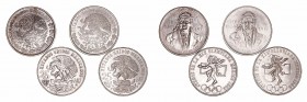 Méjico
AR. Lote de 4 monedas. 25 Pesos 1968 (2) y 100 Pesos 1977 (2). KM.479 y 483.1. EBC a MBC.