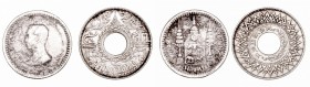 Tailandia
AR. Lote de 2 monedas. Fuang (1876-1900) y 5 Santang 1942. MBC+ a BC-.