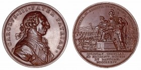 Carlos III
Medalla. AE. Establecimiento de las Colonias Gemelas en Sierra Morena, 1774. Grabador Prieto en anverso y Gil en reverso. 56.00mm. RAH. 30...