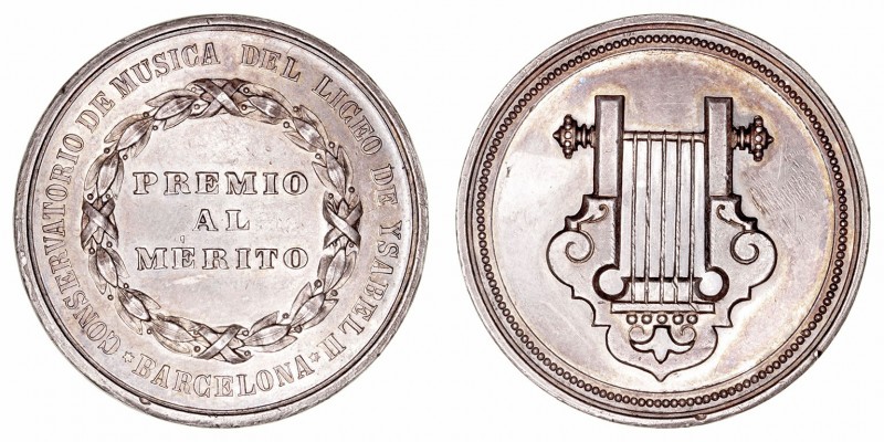 Medalla. AR. s/f. Barcelona, Conservatorio de Música del Liceo de Ysabel II. Pre...