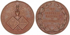 Alfonso XII
Medalla. AE. 1881. Sociedad central de Arquitectos, fundada en 1849. Congreso nacional de Arquitectos, Madrid. Grabador Arturo Melida (en...