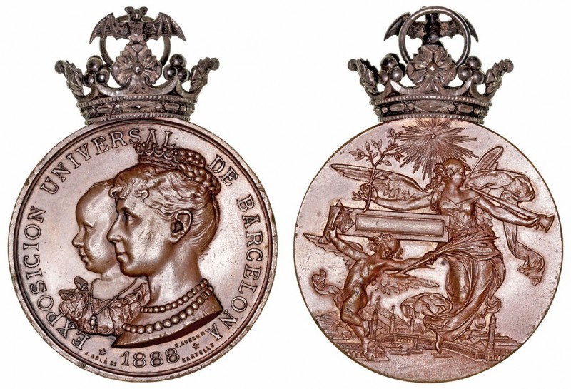 Alfonso XIII
Medalla. AE. 1888. Exposición Universal de Barcelona. Con corona d...