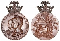 Alfonso XIII
Medalla. AE. 1888. Exposición Universal de Barcelona. Con corona de plata. Grabadores: J. Solá y E. Arnau. 68.42g. 50.00mm. Vives 542 vt...