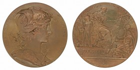 Medalla. AE. 1889. Exposición Universal de París. Grabador Daniel Dupuis. 63.00mm. Bella pieza. EBC-/MBC+.