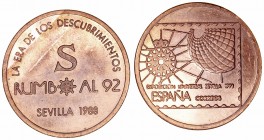 Medalla. AE. 1988. Rumbo al 92, Sevilla. Lote de 2 medallas. 30.00mm. EBC-.