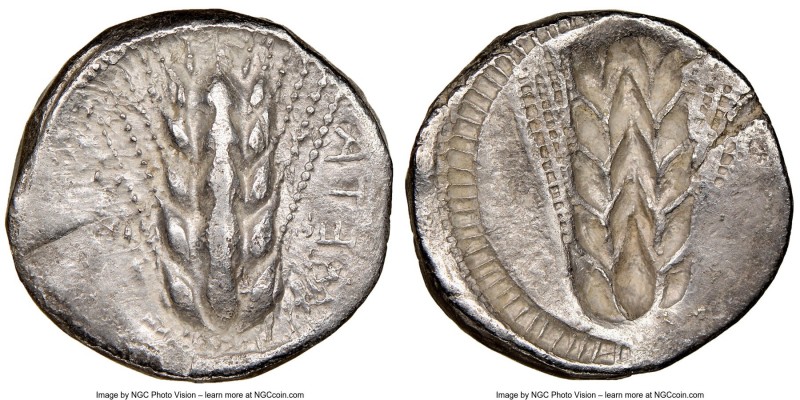 LUCANIA. Metapontum. Ca. 470-440 BC. AR stater (20mm, 7.72 gm, 12h). NGC Choice ...