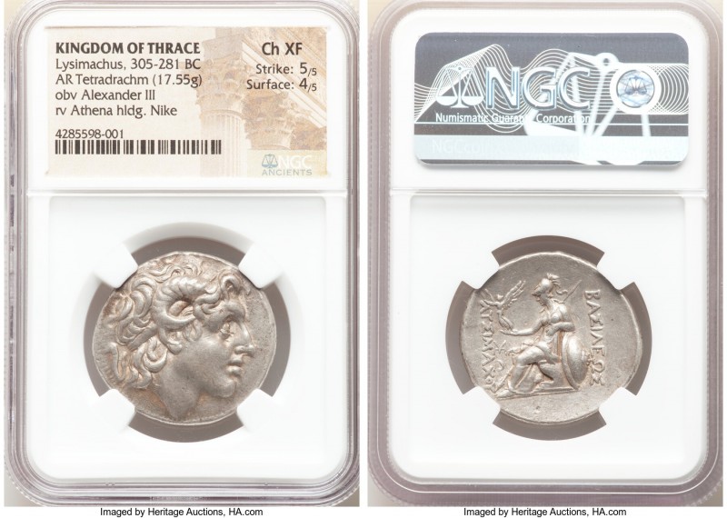THRACIAN KINGDOM. Lysimachus (305-281 BC). AR tetradrachm (29mm, 17.55 gm, 12h)....