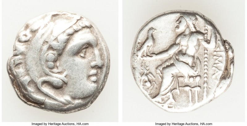 THRACIAN KINGDOM. Lysimachus (305-281 BC). AR drachm (16mm, 4.30 gm, 1h). About ...