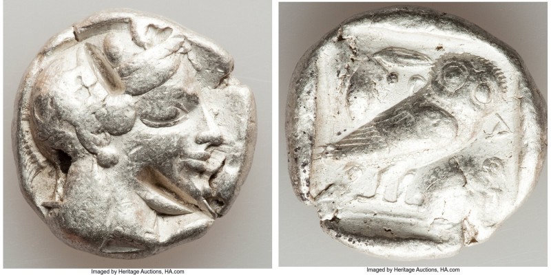ATTICA. Athens. Ca. 465-455 BC. AR tetradrachm (26mm, 17.19 gm, 3h). Fine, test ...