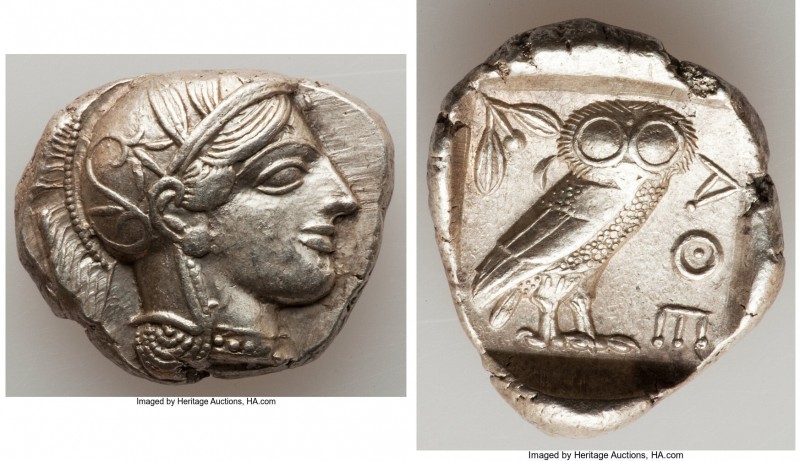 ATTICA. Athens. Ca. 440-404 BC. AR tetradrachm (28mm, 17.18 gm, 4h). XF. Mid-mas...