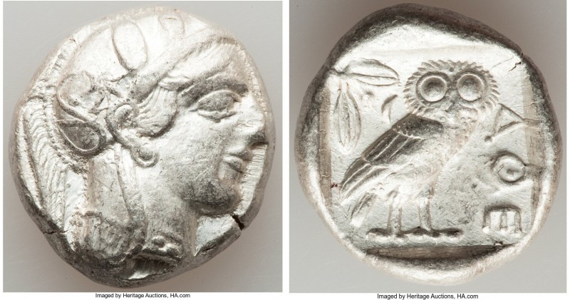 ATTICA. Athens. Ca. 440-404 BC. AR tetradrachm (25mm, 17.15 gm, 7h). XF. Mid-mas...