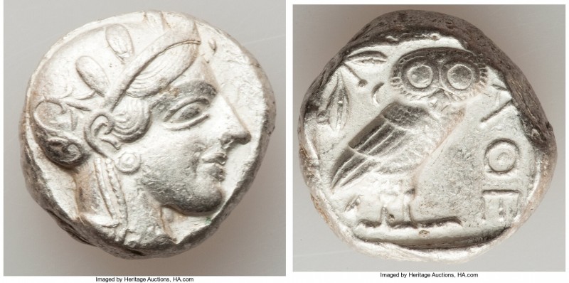 ATTICA. Athens. Ca. 440-404 BC. AR tetradrachm (23mm, 16.36 gm, 6h). XF. Mid-mas...