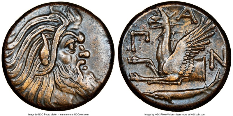 CIMMERIAN BOSPORUS. Panticapaeum. 4th century BC. AE (21mm, 11h). NGC Choice XF....