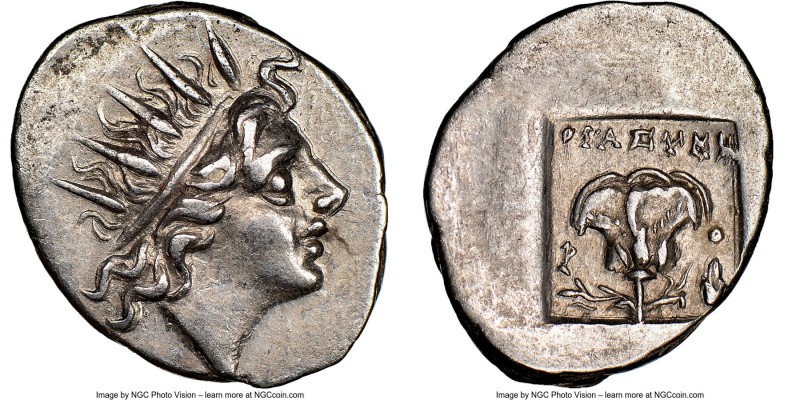 CARIAN ISLANDS. Rhodes. Ca. 88-84 BC. AR drachm (15mm, 1h). NGC AU. Plinthophori...