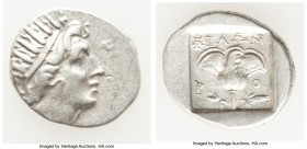 CARIAN ISLANDS. Rhodes. Ca. 88-84 BC. AR drachm (16mm, 2.38 gm, 11h). Choice VF. Plinthophoric standard, Philon, magistrate. Radiate head of Helios ri...
