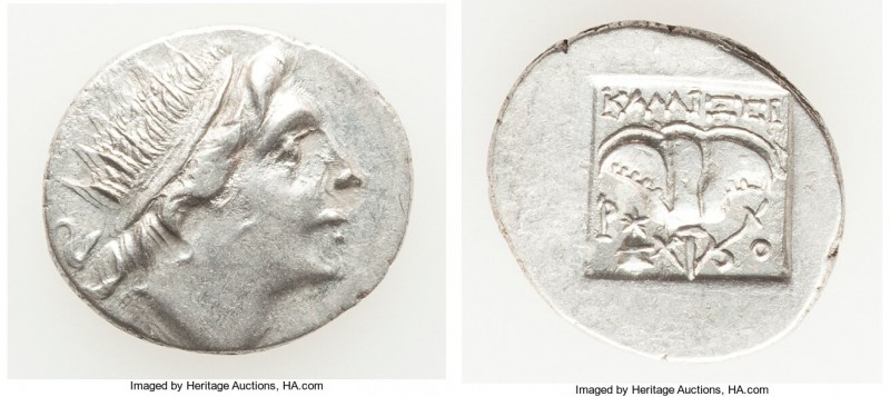 CARIAN ISLANDS. Rhodes. Ca. 88-84 BC. AR drachm (16mm, 2.61 gm, 11h). XF, die sh...