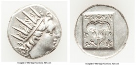 CARIAN ISLANDS. Rhodes. Ca. 88-84 BC. AR drachm (14mm, 3.29 gm, 1h). Choice VF. Plinthophoric standard, Zenon, magistrate. Radiate head of Helios righ...