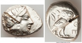 NEAR EAST or EGYPT. Ca. 5th-4th centuries BC. AR tetradrachm (27mm, 17.09 gm, 3h). About XF, test cuts. Head of Athena right, wearing crested Attic he...