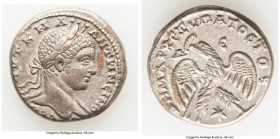 SYRIA. Antioch. Elagabalus (AD 218-222). BI tetradrachm (25mm, 12.25 gm, 6h). XF. Unknown engravers, 'linear wings' series, AD 219. AYT K M A•••ANTWNE...